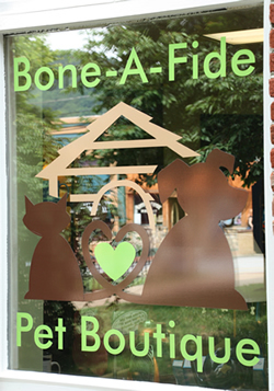 Bone-A-Fide Pet Boutique Store Front Logo